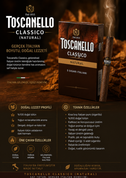 TOSCANELLO CLASSICO (NATURAL) 1 KARTON (50) ADET