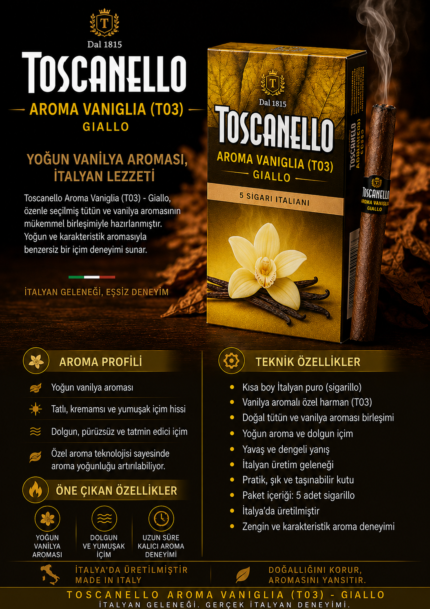 TOSCANELLO AROMA VANIGLIA 1 KARTON (50) ADET