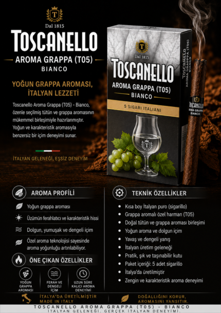 TOSCANELLO AROMA GRAPPA (T05) – BIANCO 1 KARTON (50) ADET