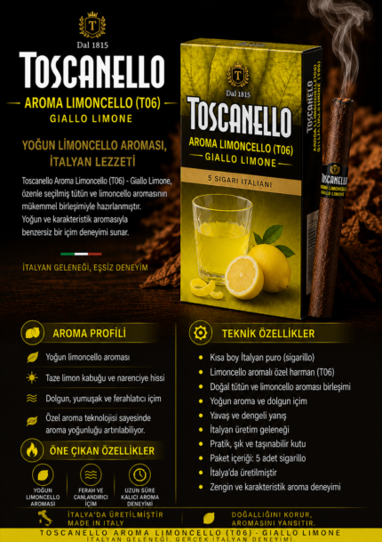 TOSCANELLO AROMA LIMONCELLO 1 KARTON (50) ADET