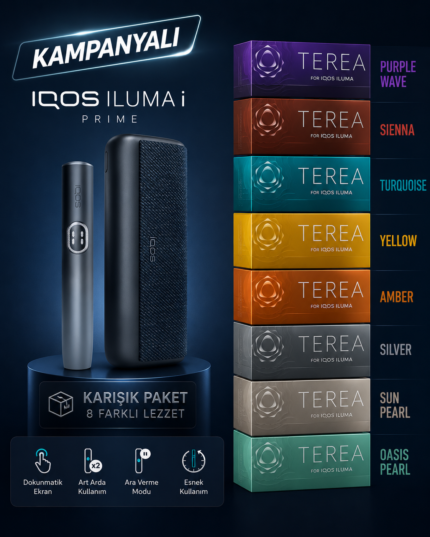 IQOS ILUMA i PRIME – Gece Siyahı + KARIŞIK TEREA (1 KARTON)
