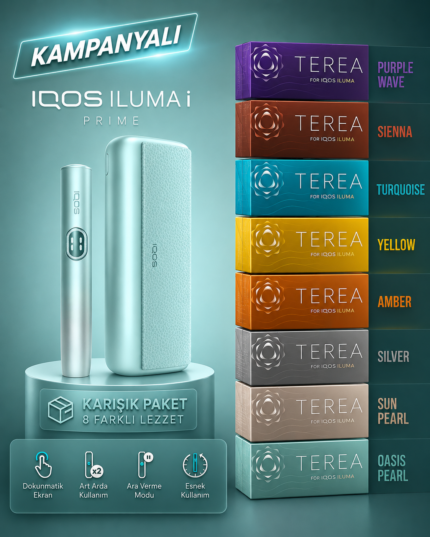 IQOS ILUMA i PRIME – Breeze Blue & +KARIŞIK TEREA (1 KARTON)