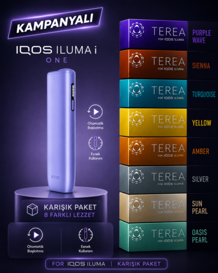 IQOS ILUMA i ONE – Dijital Mor & + KARIŞIK TEREA (1 KARTON)